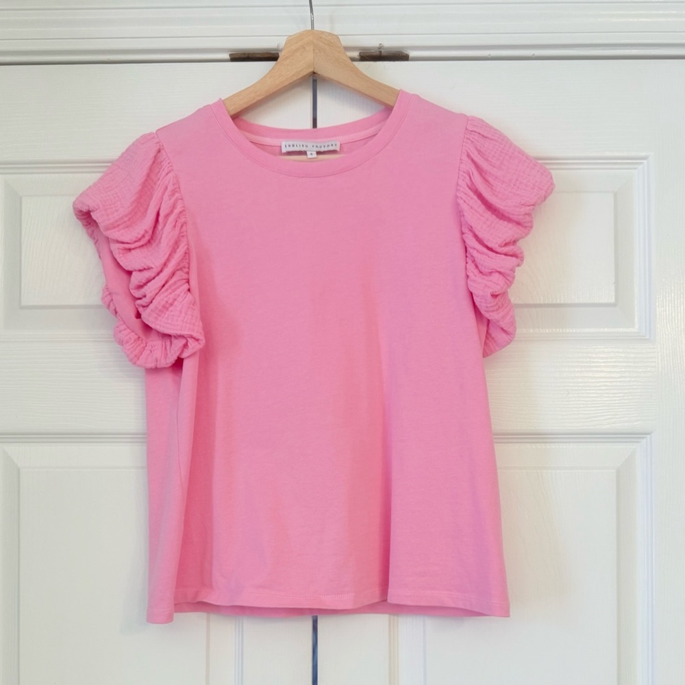 English Factory Puff Sleeve Top, SM